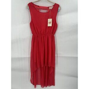 NEW L’atiste Red High Low Feminine Romantic Women Medium Cocktail Summer Dress